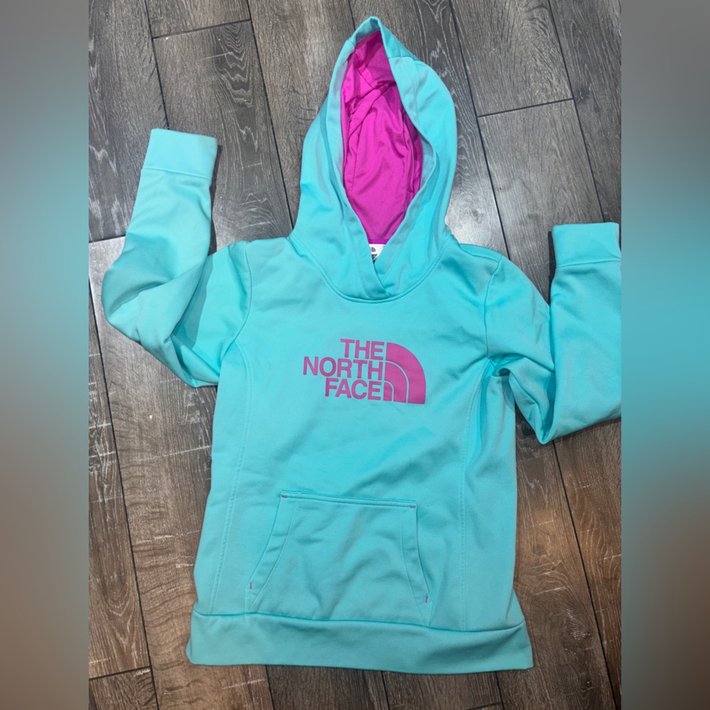 The North Face Women’s Blue and Pink Hoodie